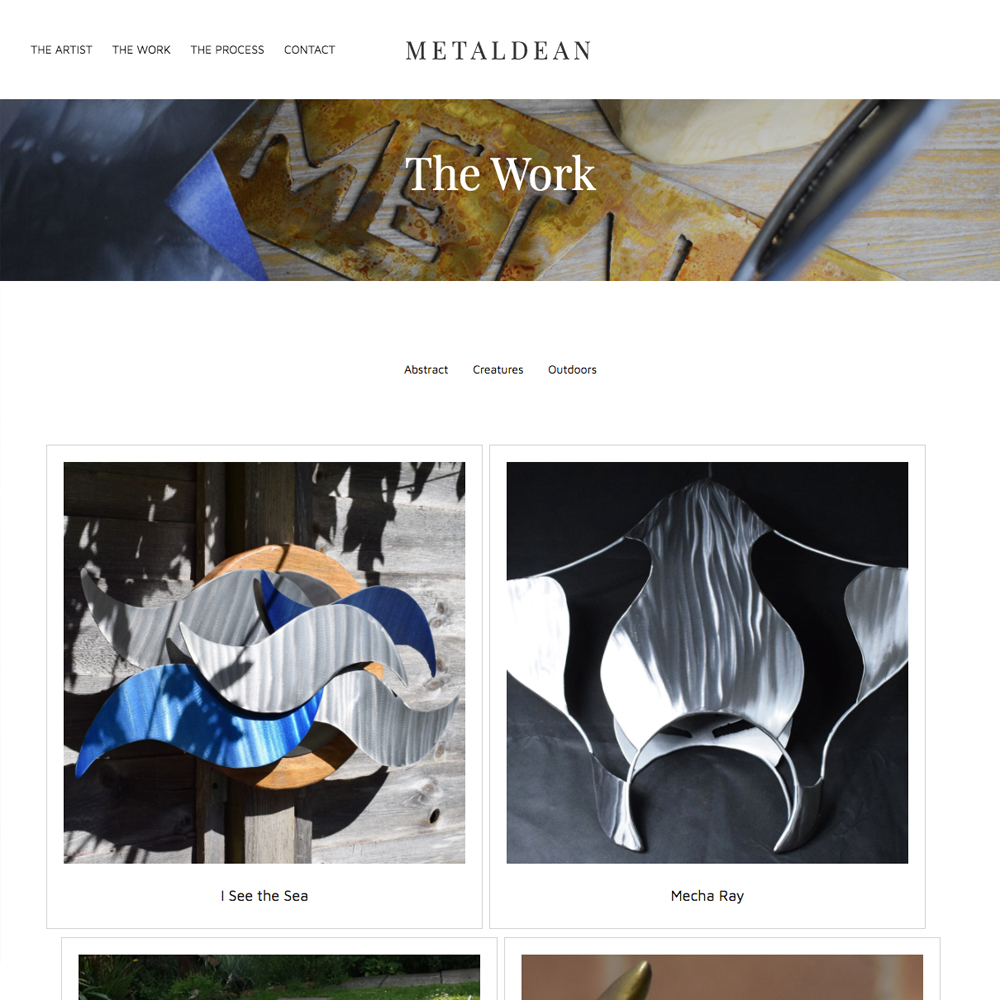 Metaldean. Steel artwork and sculptures. Website and all visual work.